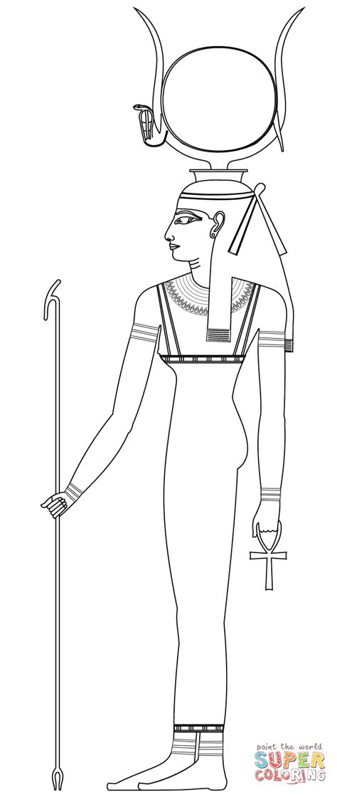 Hathor Ancient Egyptian Goddess Coloring Page Free Printable Coloring Pages Ancient Egyptian