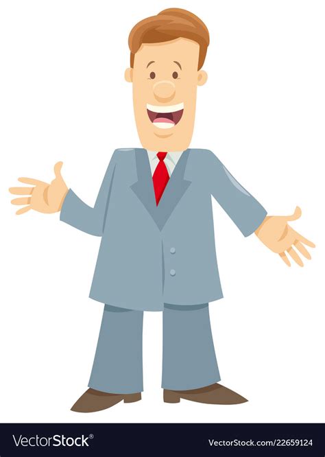 Funny Manager Or Businessman Cartoon Character Vector Image