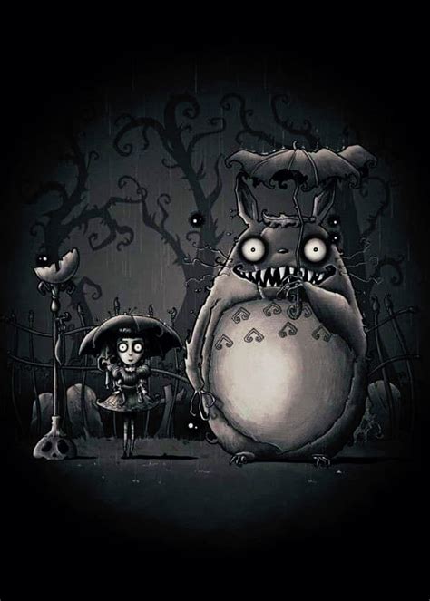 Totoro Anime Oscuro Hayao Miyazaki Mi Vecino Totoro Studio Ghibli