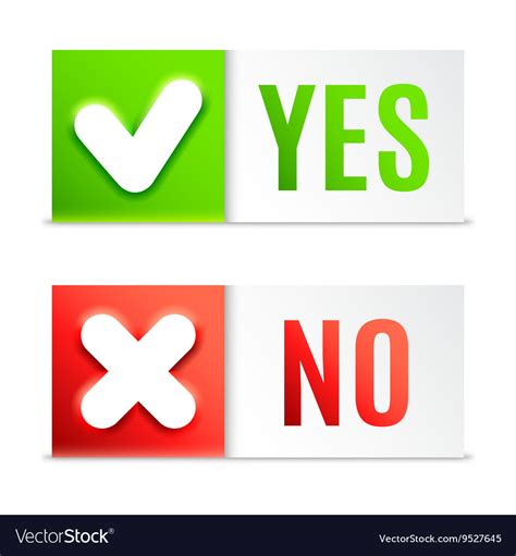 Yes And No Buttons Royalty Free Vector Image Vectorstock