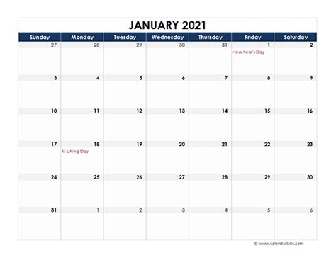 Calendar Labs Printable 2021 Example Calendar Printable