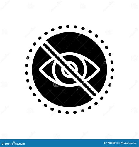 Black Solid Icon For Blind Blindness And Forbidden Stock Vector