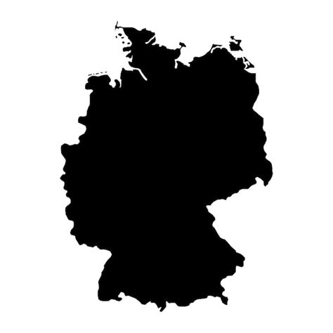 Ilustracja Wektorowa Czarnej Mapy Niemiec Na Białym Tle Premium Wektor