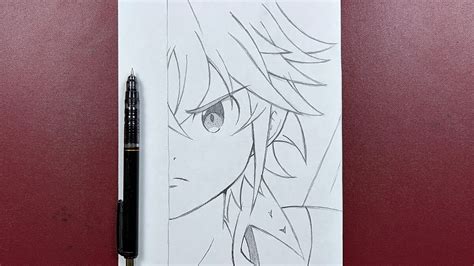 How To Draw Meliodas Half Face Step By Step Youtube