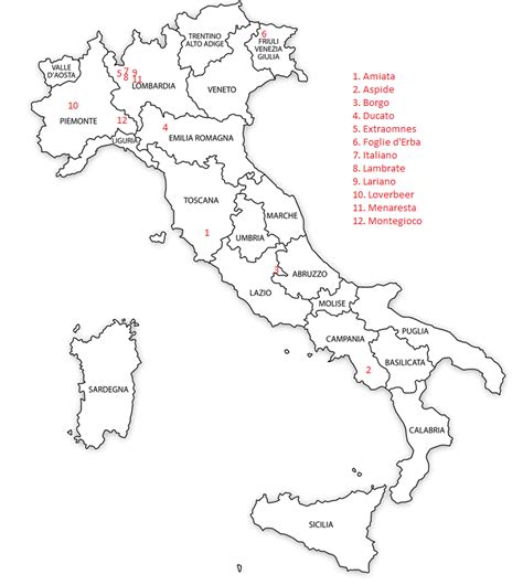 Mapa De Italia Con Nombres