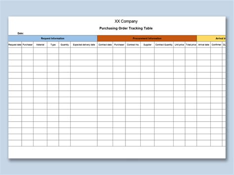 Excel Of Purchasing Order Tracking Tablexlsx Wps Free Templates