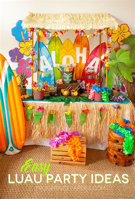 Easy Luau Party Ideas And Tiki Bar Set Up Frog Prince Paperie