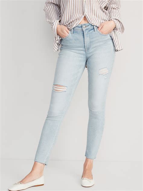 High Waisted Rockstar Super Skinny Distressed Ankle Jeans Old Navy
