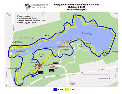 Every Step Counts Autism Walk And 5k Run Course Map