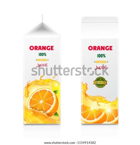 Orange Juice Packaging Design Carton Cardboard Stock Vector Royalty