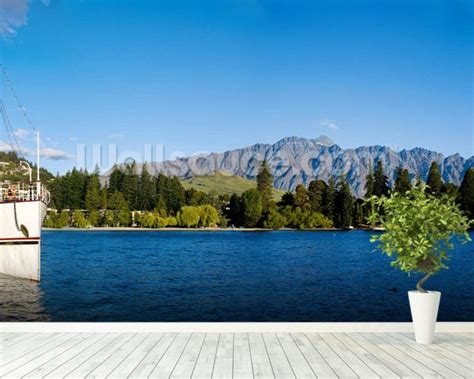 Stunning mural wallpapers or wall murals that can be perfectly sized to fit your space. Queenstown, New Zealand Wallpaper Wall Mural | Wallsauce