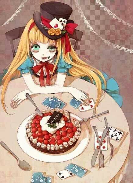 Deadly Strawberry Cheesecake Anyone Alice In Wonderland Fanart Go
