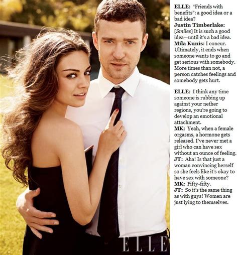 All Is Relative Friends With Benefits S Justin Timberlake And Mila Kunis Elle Magazine August 2011