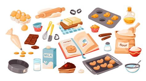 A Set Of Baking Ingredients Products And Kitchen Tools For Cooking