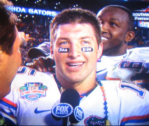 On Wings Of Eagles Tim Tebow Sports Bible Reference On Eye Black En Route To National Title