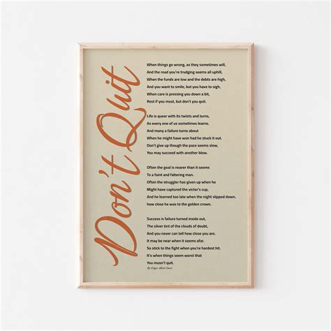 Excited To Share This Item From My Etsy Shop Dont Quit Poem Print