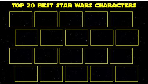 Top 20 Best Star Wars Characters Meme Blank By Munktransformerlover On