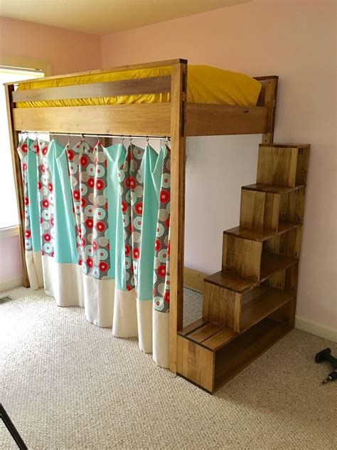 Storage Stairs For Loft Bed Diy Loft Bed Plans Diy Bunk Bed Loft