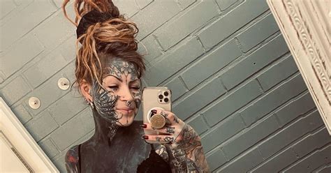 Woman Who S Covered Almost Her Entire Body In Tattoos Flaunts Ink In