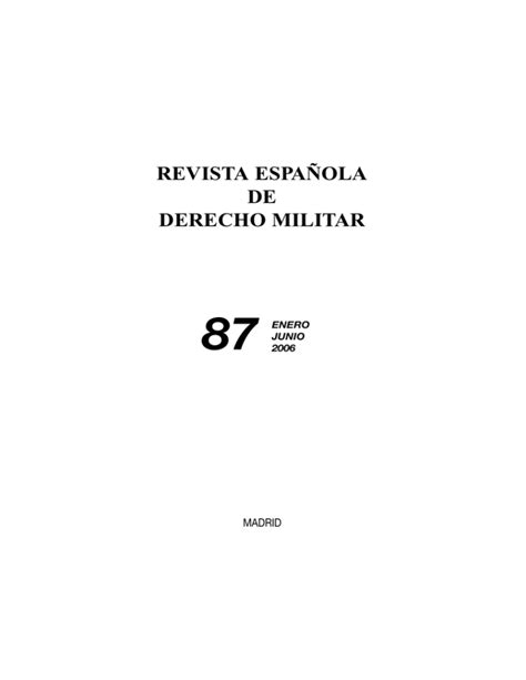 Revista Española De Derecho Militar Nº 87 Enero