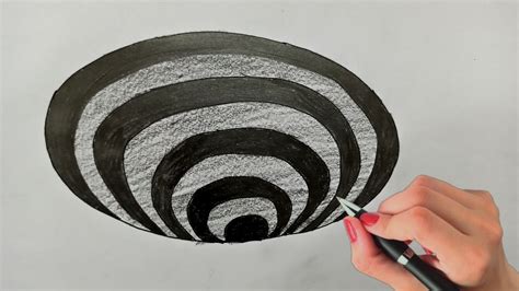 How To Draw 3d Circular Hole 3d Trick Art On Paper Round Hole In