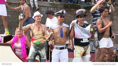 gay pride canal parade amsterdam stock video footage 8956030