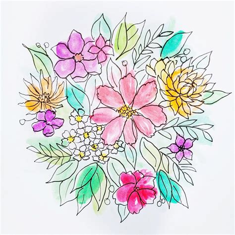 Review Of Step By Step How To Draw A Flower Bouquet References Speaksity