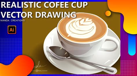 Realistic Coffee Cup And Plate Speed Drawing In Adobe