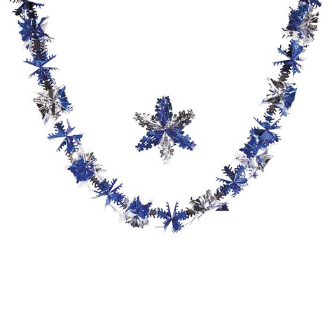 Blue And Silver Snowflake Garland Party Decor 1 Piece