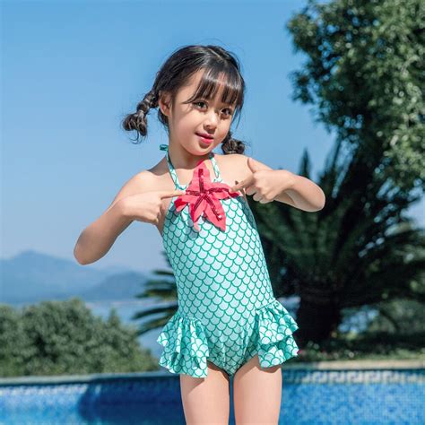 Child Mermaid One Pieces Swimwear With Swim Hat Upgraded Vitality Kids