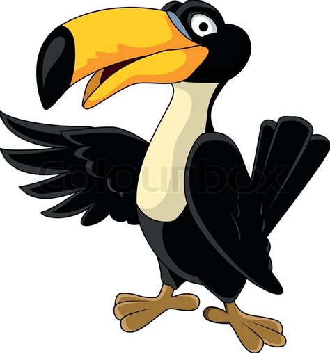Cartoon Toucan Cartoon Black Toucan With A Large Colourful