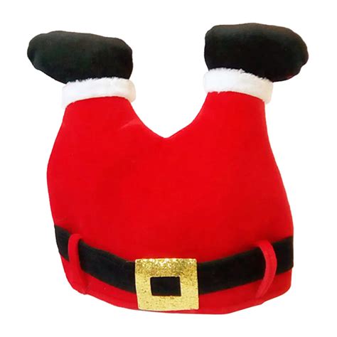 1pc Creative Funny Novelty Red Pants Christmas Hat Santa Claus Legs Cap