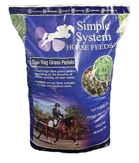 Simple System Blue Bag Grass Pellets 20kg Munros Pet And Farm Supplies