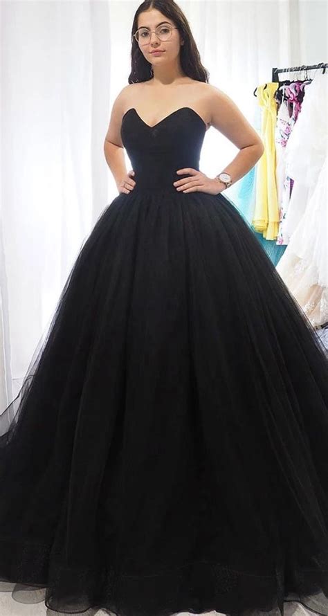 Prom dress long, ball gown, elven dress, vintage dress, corset dress, tulle dress, wedding dress, formal dress, romantic fairy dress. Sweetheart Tulle Ball Gown Black Long Formal Prom Dresses ...
