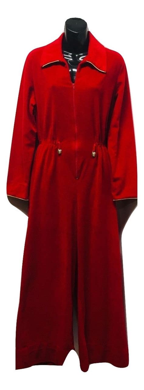 Vintage Red Velvet Jumpsuit Robe Gem