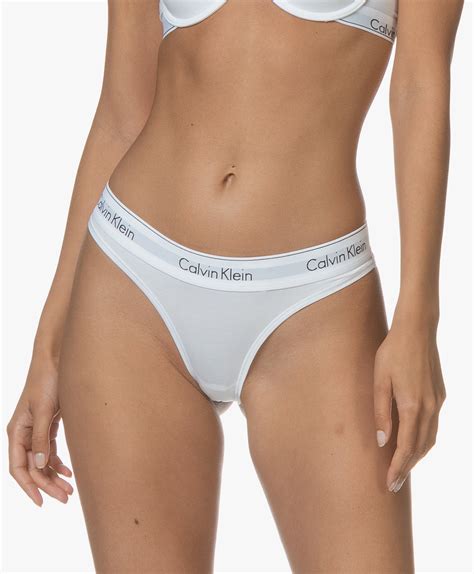 calvin klein modern cotton thong white f3786e 100