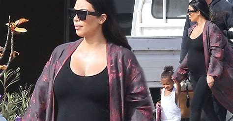 Pregnant Kim Kardashian Slips Into Skintight Unitard As Shes Joined By