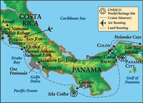 Map Panama And Costa Rica