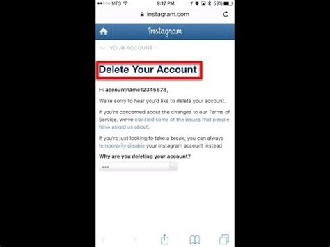 A word of warning here, too. How to Delete Instagram Account on iPhone iOS10 (September 2017) - YouTube