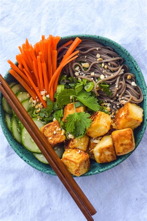 Sesame Ginger Tofu Soba Noodle Bowls The Migoni Kitchen Recipe