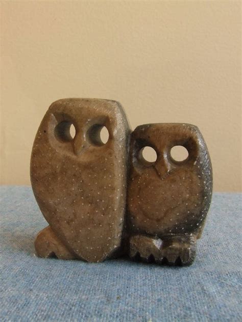 Carved Stone Owls Etsy Stone Carving Carving Stone
