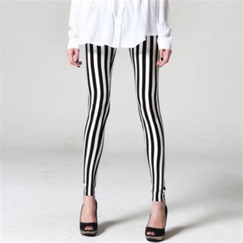 sexy women skinny leggings vertical black and white stripes of the zebra pants 887415958498 ebay