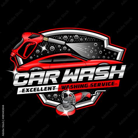 Auto Detailing And Car Wash Logo For Automotive Car Business Stock