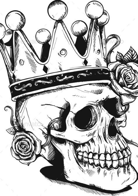 Skull With Crown And Rose By Deanz89 Graphicriver