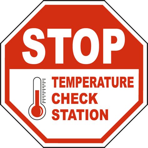 Stop Temperature Check Station Sign Save 10 Instantly