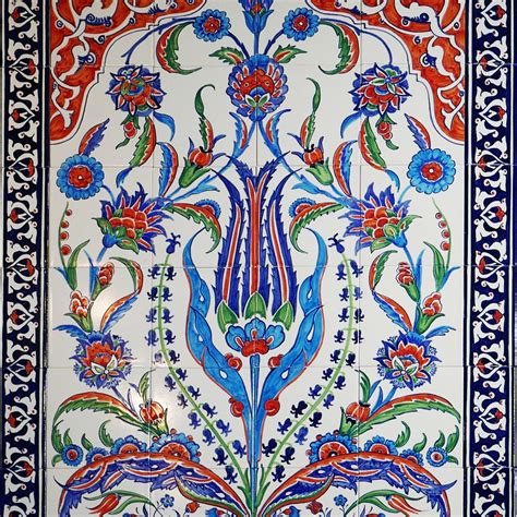 Iznik Turkish Tile Panel Art On Tiles