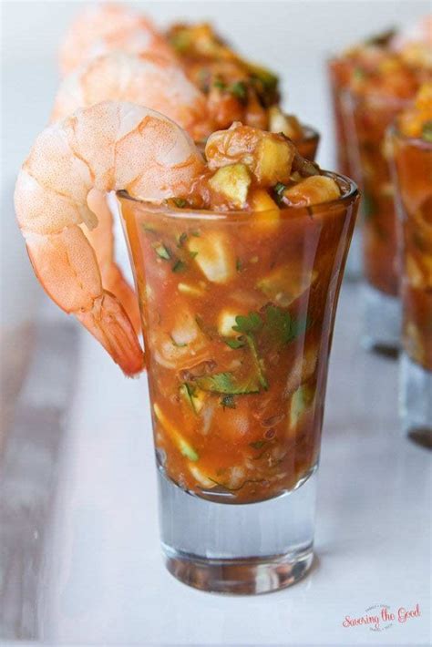For shrimp cocktail, it is customary to remove all of the shell with the exception of the tail. Mexican Shrimp Cocktail Shooters | Easy Appetizer