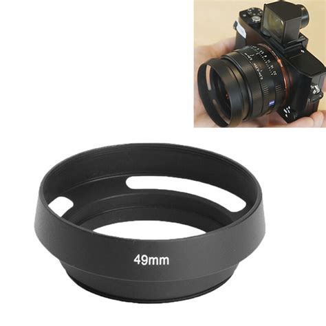 49mm Vented Curved Metal Lens Hood For Leica Canon Nikon Sony Panasonic