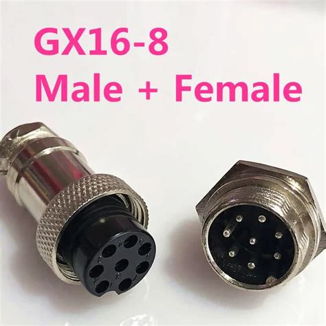 1setlot Gx16 8 Pin Male And Female L76 Diameter 16mm Wire Panel Connector Circular Aviation