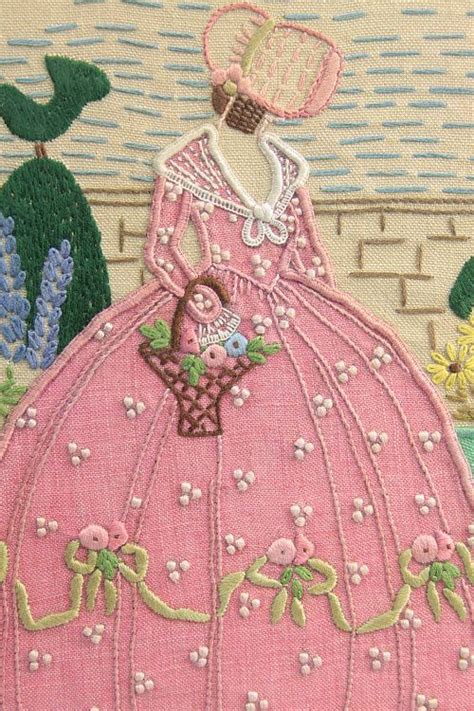 Embroidered Crinoline Lady Embroidery Patterns Vintage Embroidery Patterns Vintage Embroidery